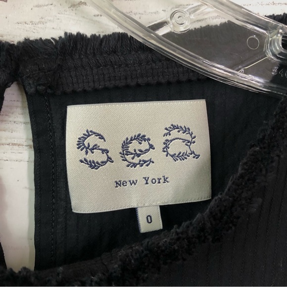 SEA NEW YORK Embroidered Cut Out Mini Shift Dress Black 0 - Picture 7 of 9